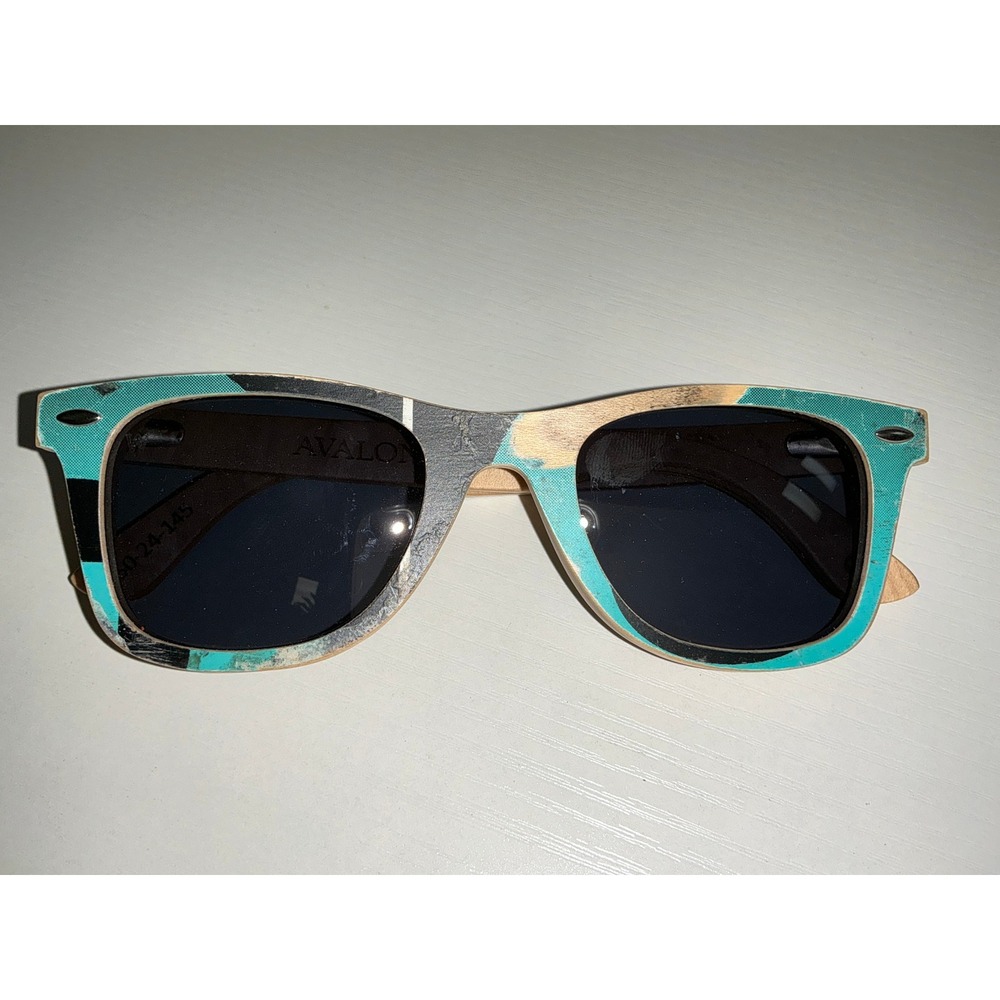 Woodzee Recycled Skateboard Sunglasses Unisex Size 50-24-145 (Avalon)